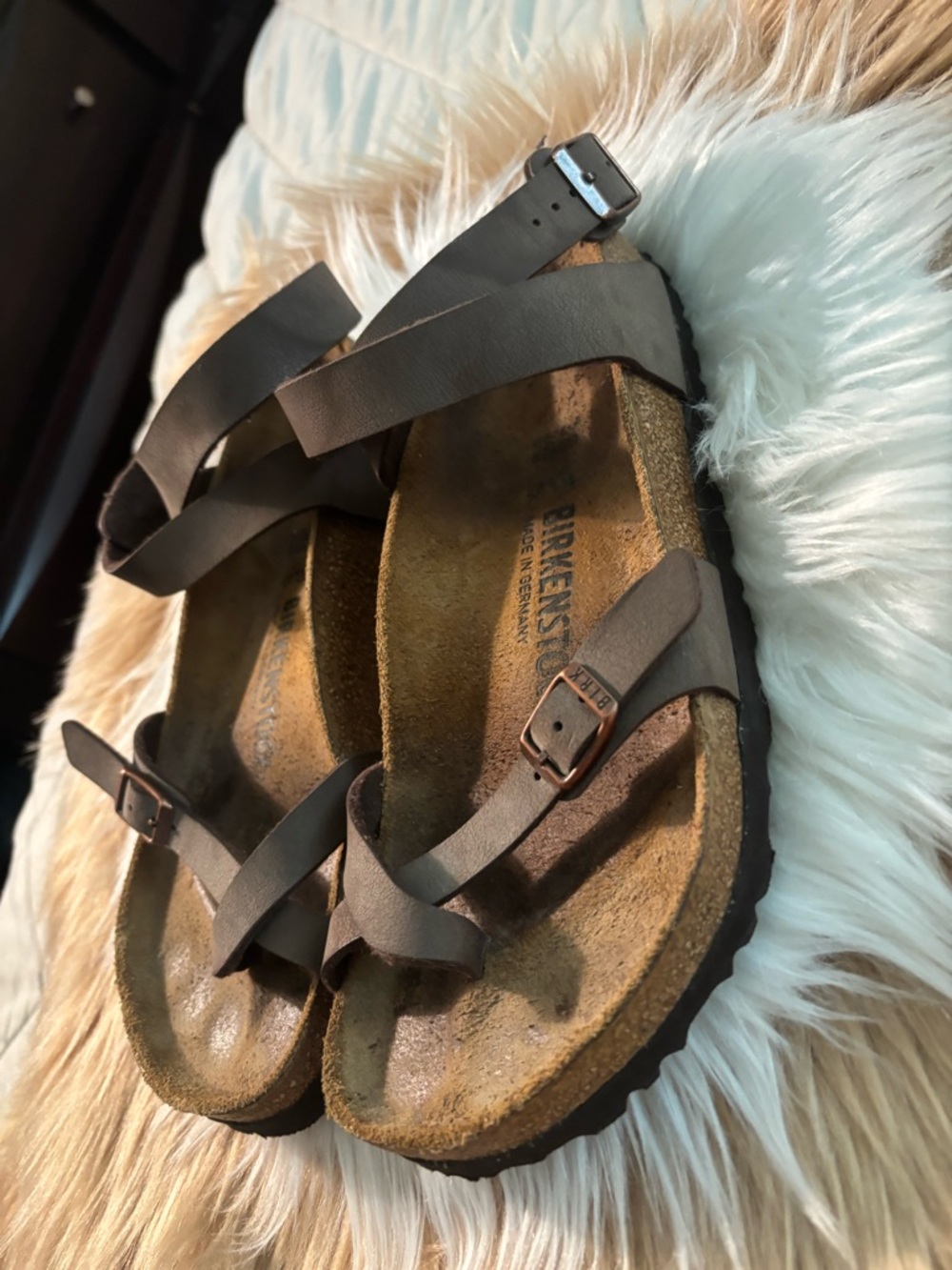 Birkenstock Women's Brown Strappy Leather Sandals with Buckles - Picture 5 of 6
